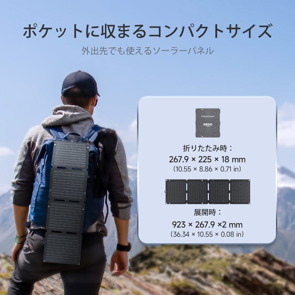30W 折り畳みポータブルソーラーパネル
