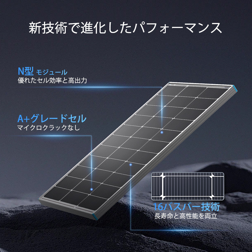 Renogy 100W 12V N型高効率 ソーラーパネル