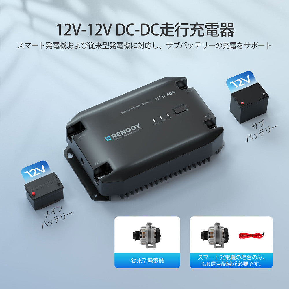 12V 40A DC-DC 走行充電器