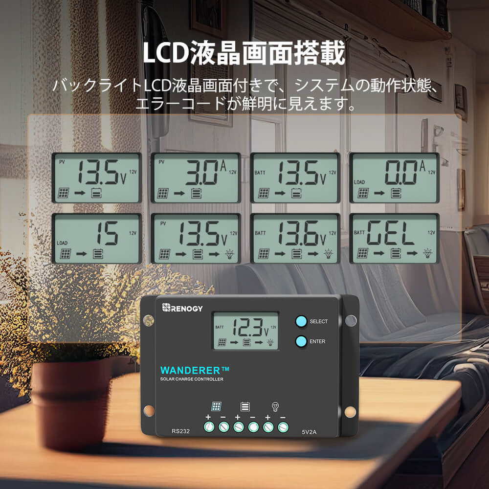 RENOGY PWMチャージコントローラー10A WANDERER シリーズ