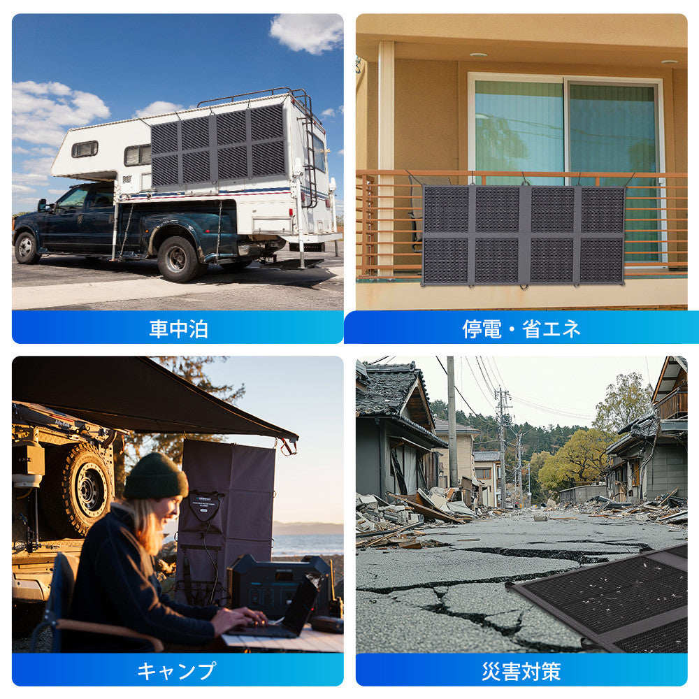【新発売】200W 折り畳みソーラーパネルブランケット