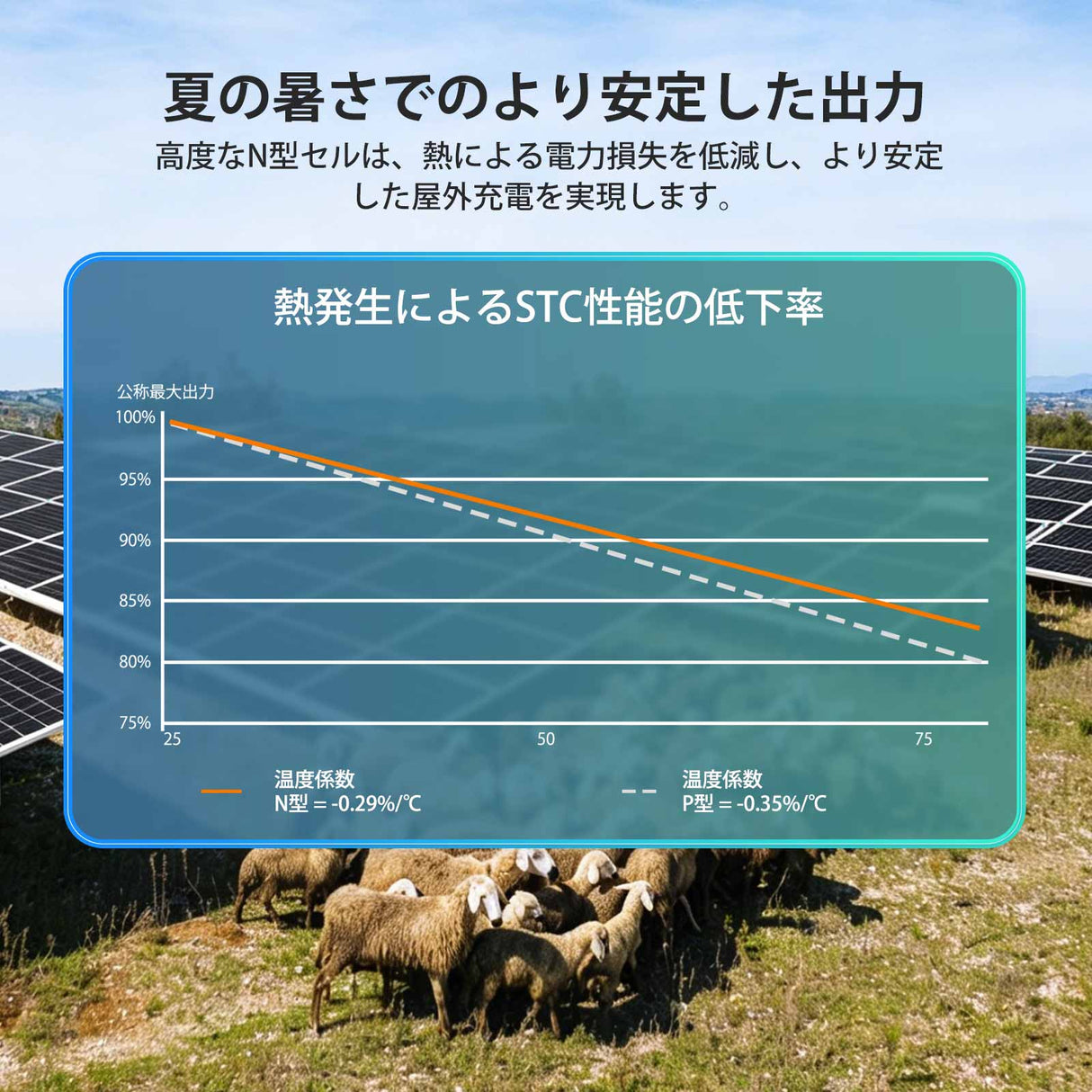 200W N-Type 両面発電ソーラーパネル