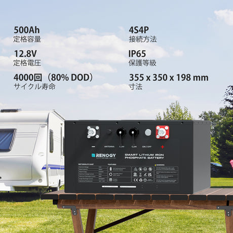 RENOGY 12V 500Ah リン酸鉄リチウムイオンバッテリー