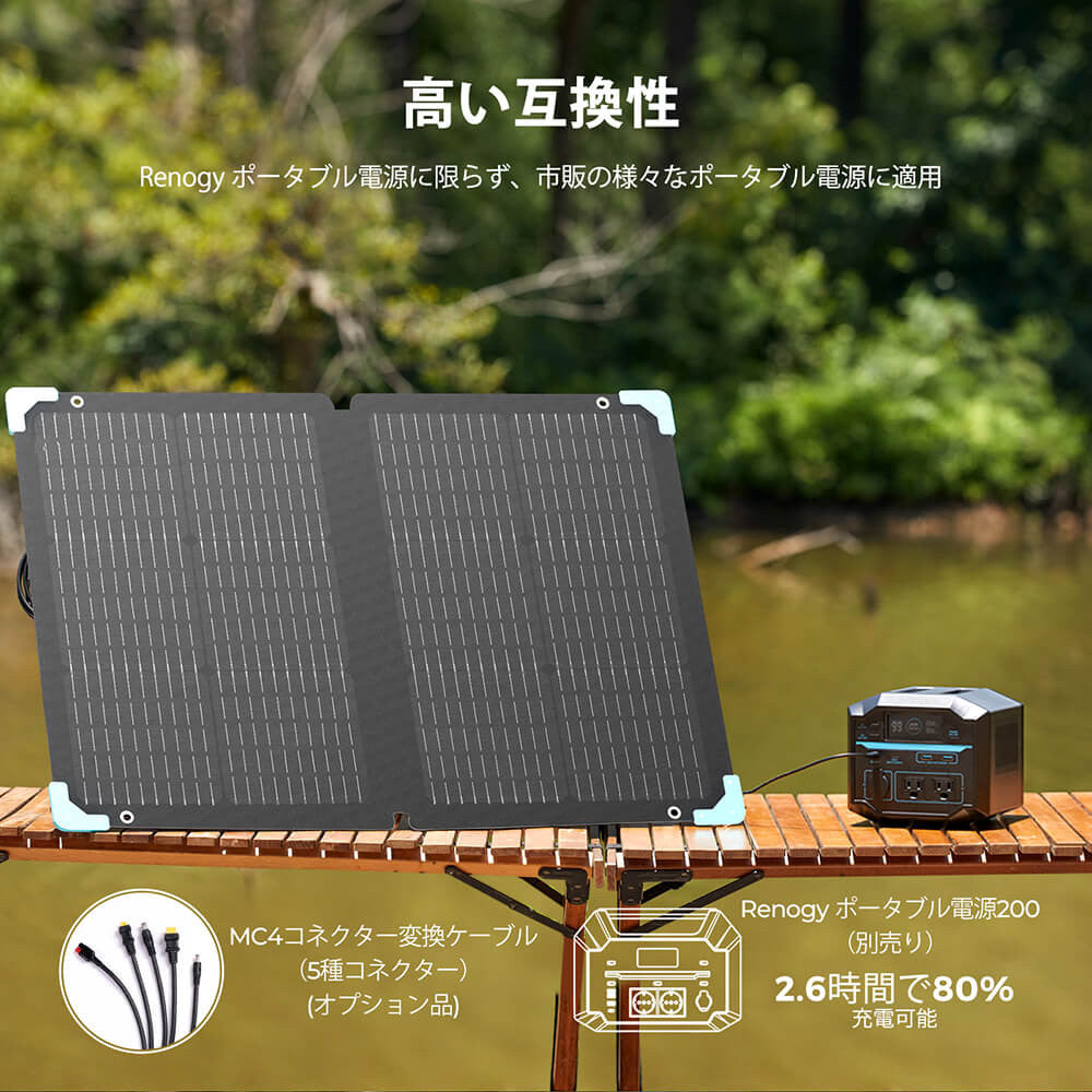 折り畳みソーラーパネル 80W E.FLEXシリーズ
