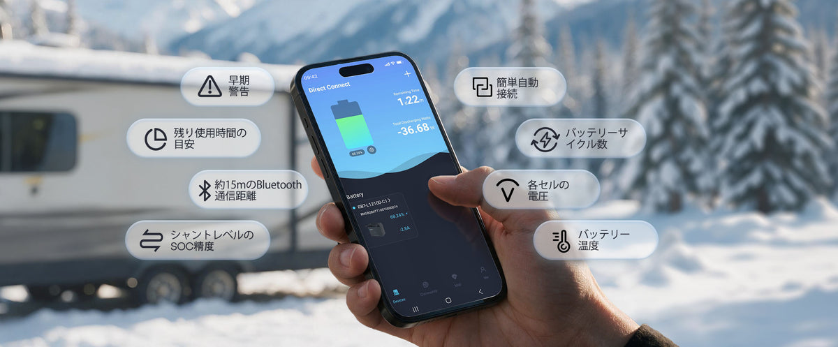 バッテリーの状態を、スマホでリアルタイムに確認