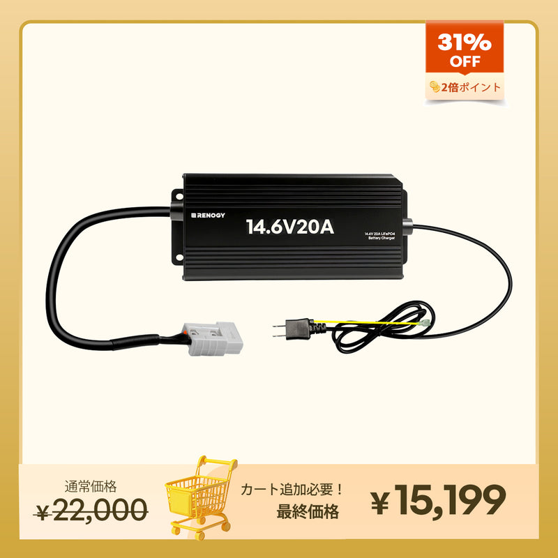 12V 20A AC-DC リン酸鉄リチウムイオンバッテリー専用充電器
