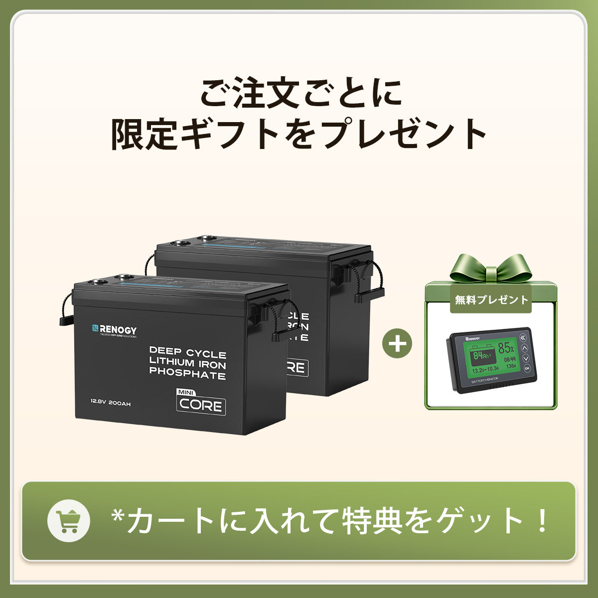 12V 300Ah/200Ah/100Ah Core シリーズ Mini リン酸鉄リチウムイオンバッテリー