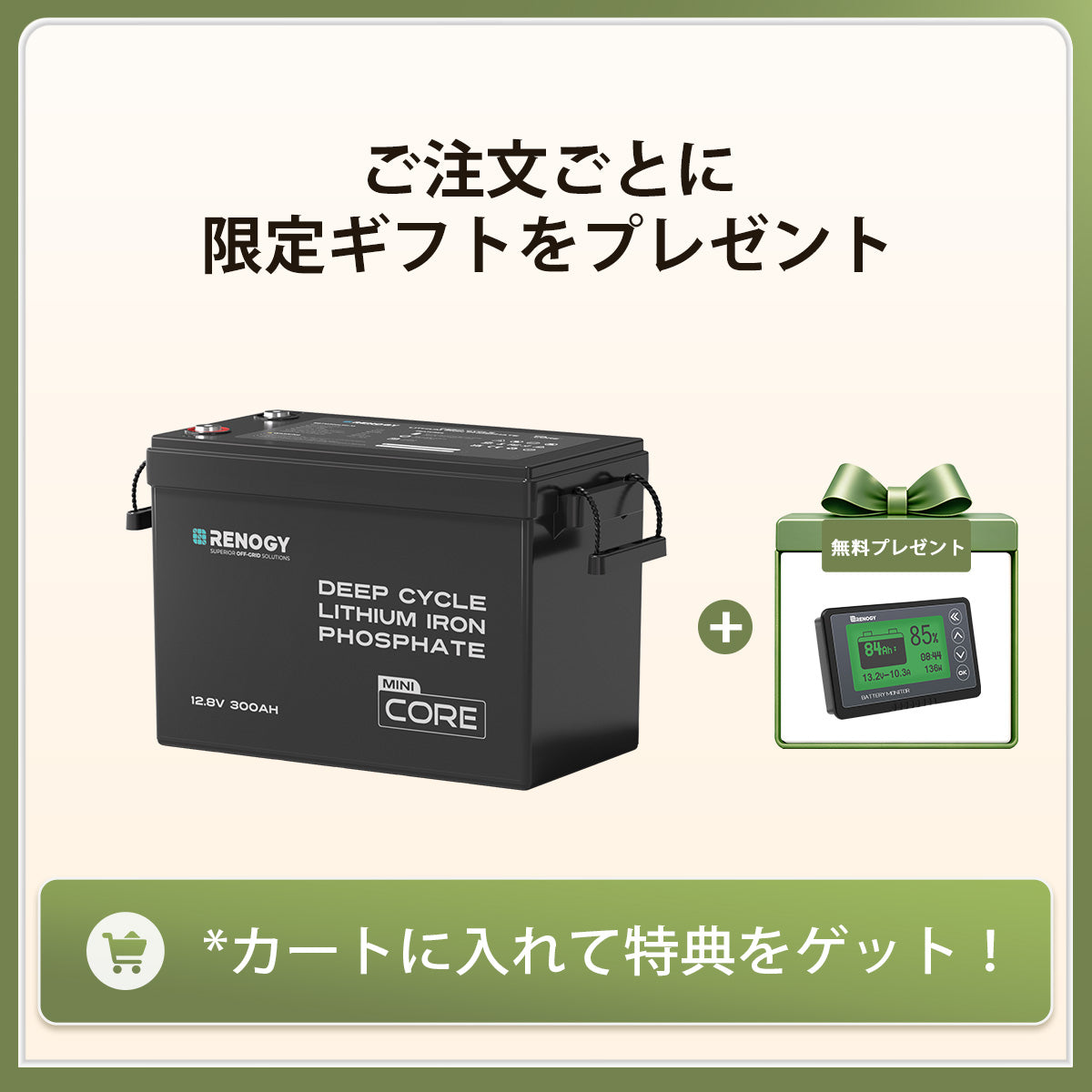 12V 300Ah/200Ah/100Ah Core シリーズ Mini リン酸鉄リチウムイオンバッテリー
