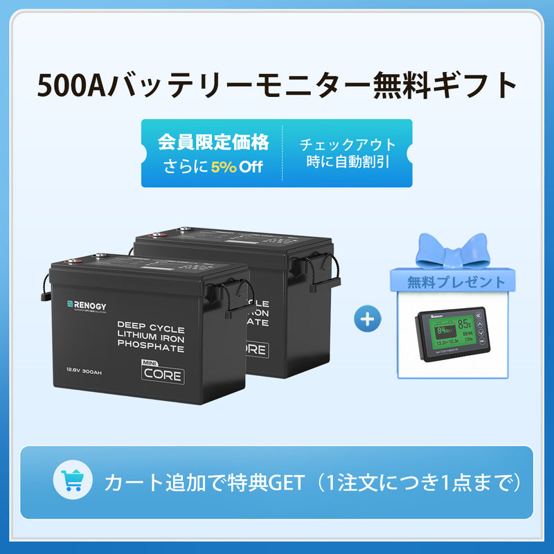 12V 300Ah Coreシリーズ Mini リン酸鉄リチウムイオンバッテリー