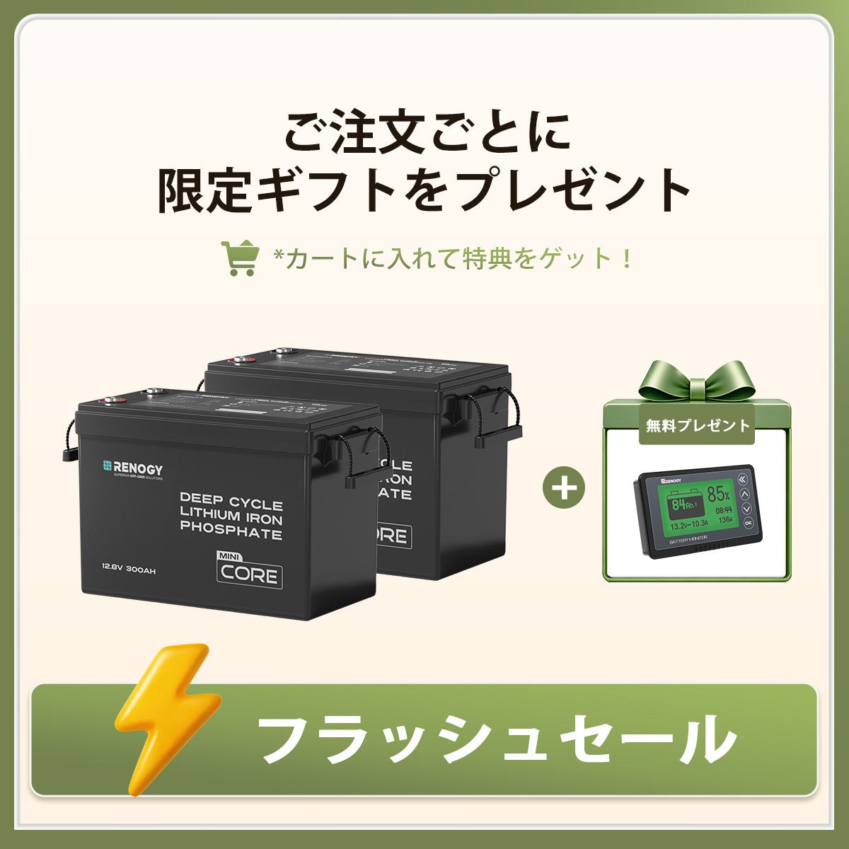 【2点/4点セット】12V 300Ah Coreシリーズ Mini リン酸鉄リチウムイオンバッテリー