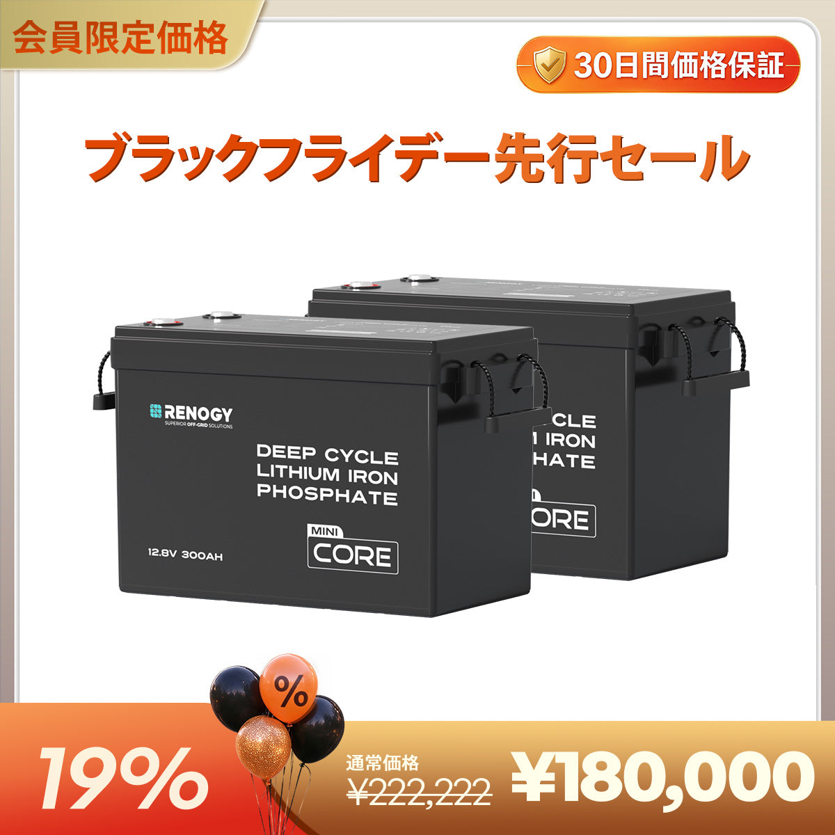 12V 300Ah Coreシリーズ Mini リン酸鉄リチウムイオンバッテリー