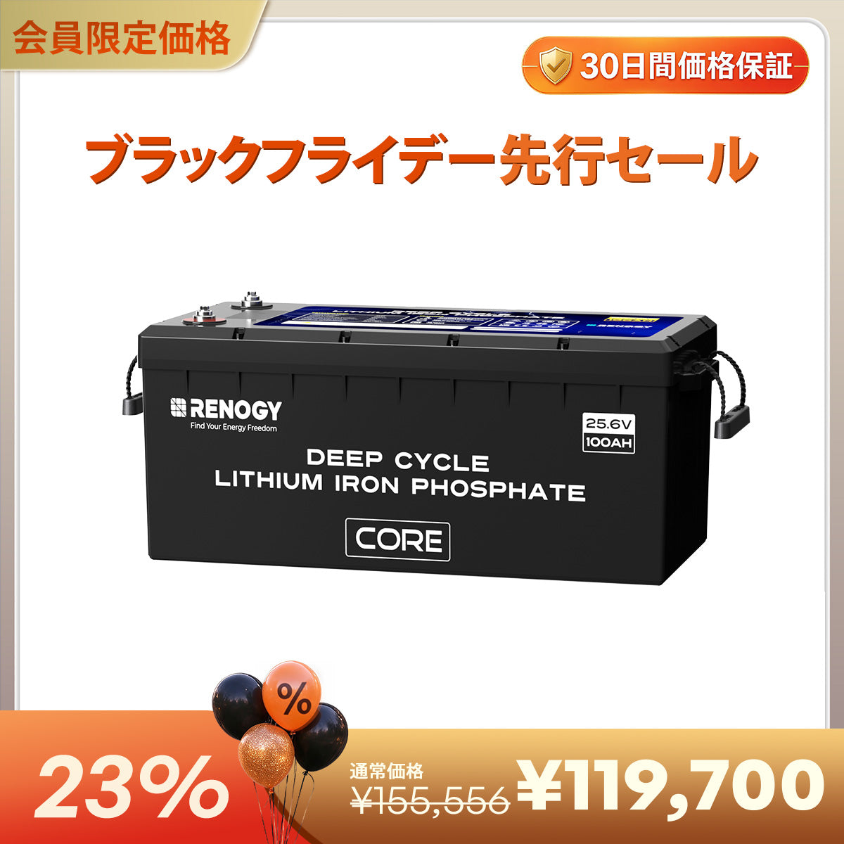 ヒート機能付き 24V200Ah Core LTシリーズ リン酸鉄リチウムイオンバッテリー