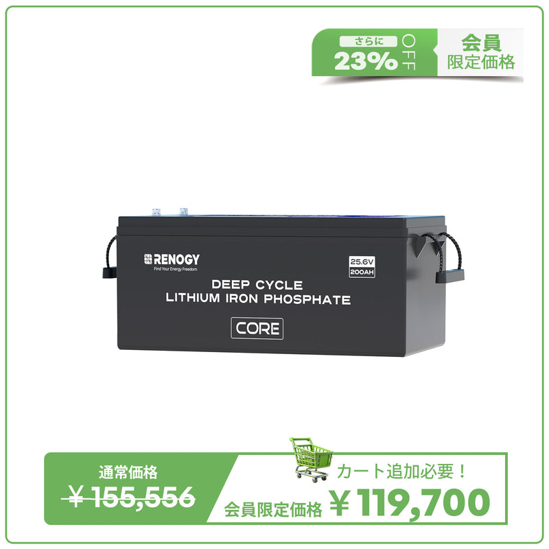 ヒート機能付き 24V200Ah Core LTシリーズ リン酸鉄リチウムイオンバッテリー