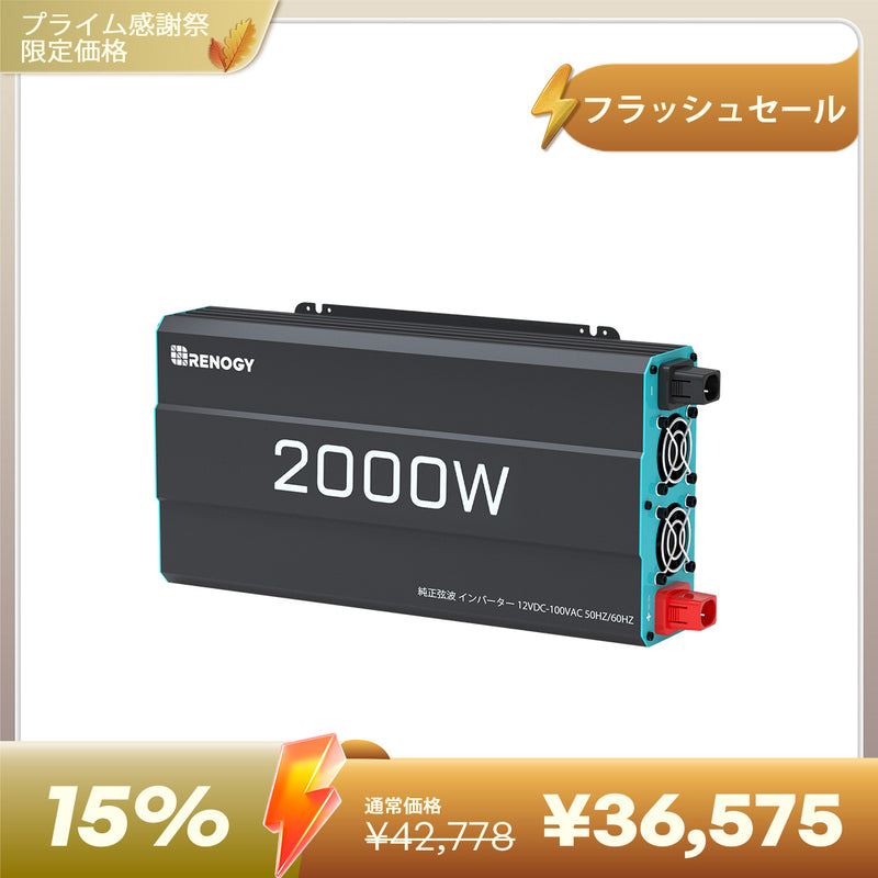 2000W/1000W 12V 純正弦波インバーター  DC-AC 50/60HZ切替可能  オフグリッド キャンピングカー モーターホーム用