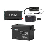 200Ah パワーキット｜200Ah Mini リン酸鉄リチウムイオンバッテリー+2000Wインバーター＋50A DCC 走行充電器