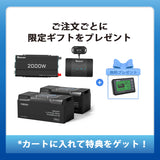 400Ah パワーキット｜200Ahヒート機能付きリン酸鉄リチウムイオンバッテリー×2+2000Wインバーター＋50A DCC 走行充電器