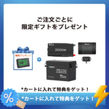 300Ah パワーキット｜300Ahリン酸鉄リチウムイオンバッテリー+2000Wインバーター＋50A DCC 走行充電器