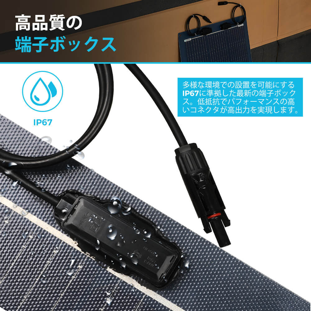 ブラックタイプ フレキシブルソーラーパネル 100W