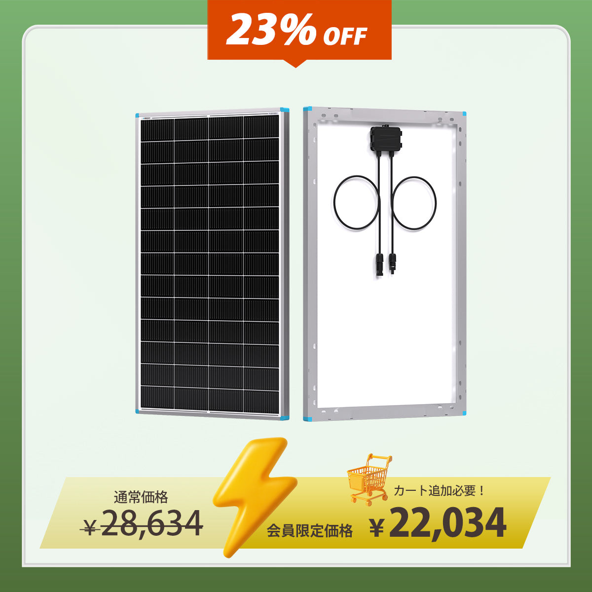 Renogy 200W 24V N型高効率 ソーラーパネル