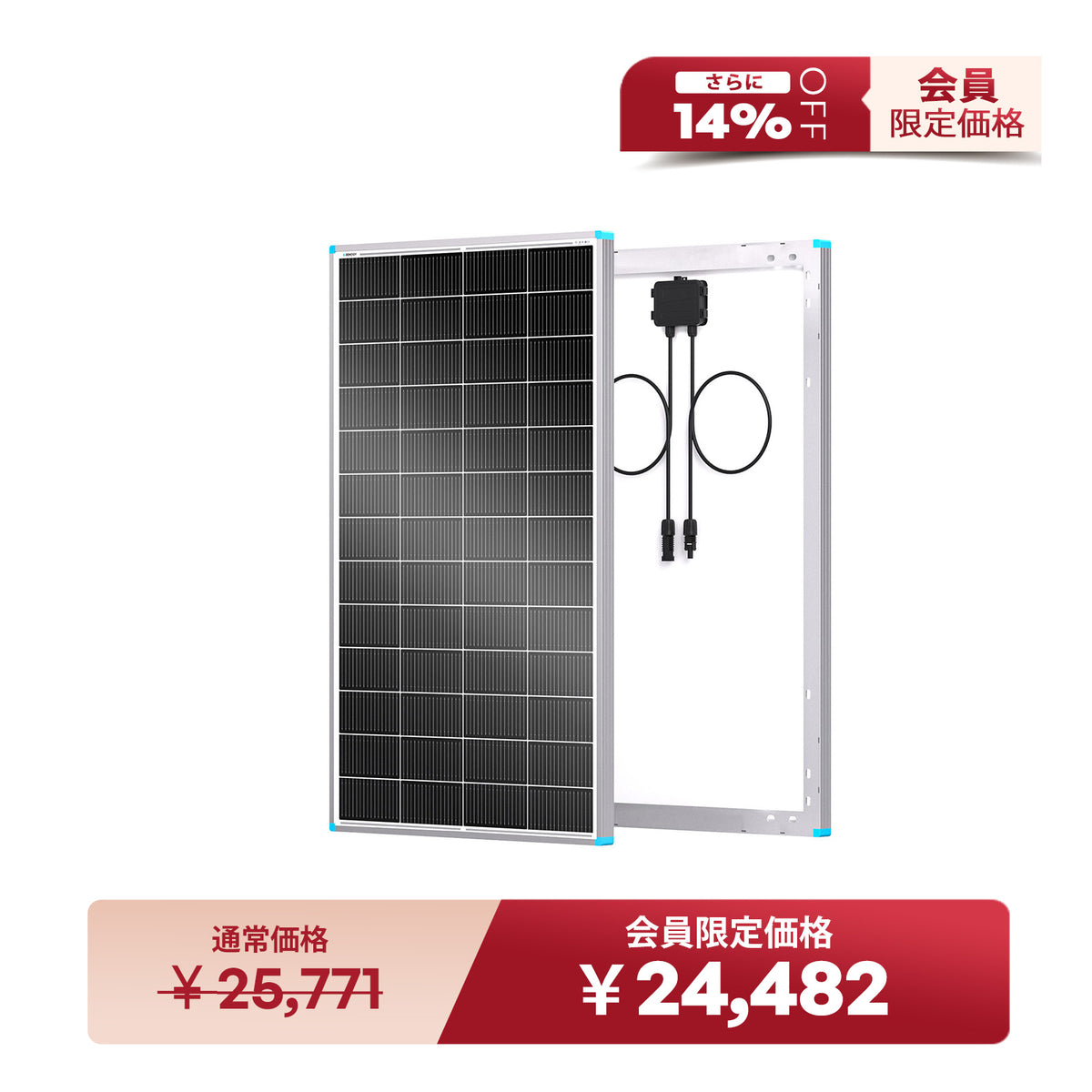 Renogy 200W 24V N型高効率 ソーラーパネル