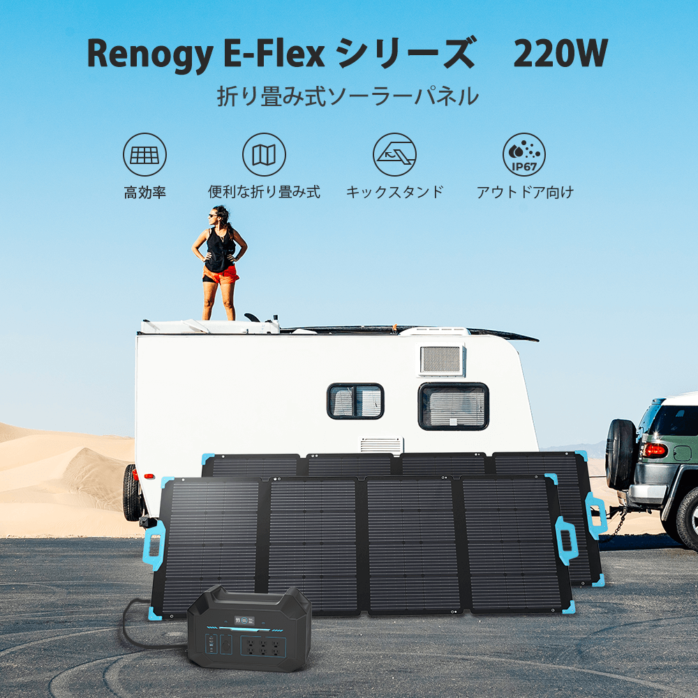 折り畳みソーラーパネル 220W E.FLEXシリーズ 
