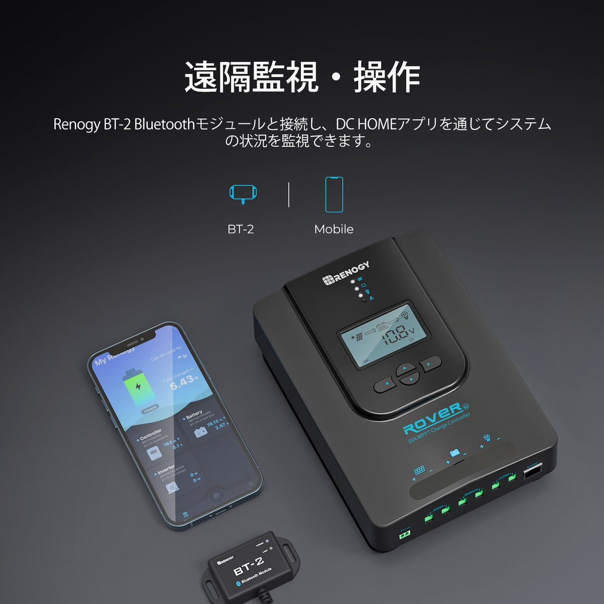 RENOGY MPPT チャージコントローラー 20A ROVER LIシリーズ