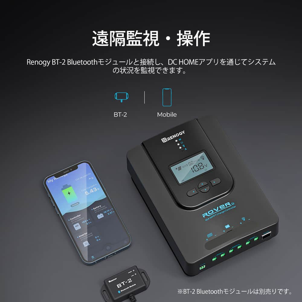 MPPT チャージコントローラー 40A ROVER LIシリーズ（新モデル）