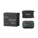 Renogy 12V 100Ah Mini リン酸鉄リチウムイオンバッテリー+1000W 12V 純正弦波インバーター+12V 20A DC-DC 走行充電器　セット