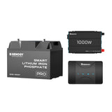 Renogy ヒート機能付き 12V 100Ah リン酸鉄リチウムイオンバッテリー Bluetooth内蔵+1000W 12V 純正弦波インバーター+12V 30A DCC 走行充電器　セット