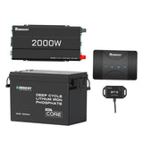 Renogy 12V 300Ah Mini リン酸鉄リチウムイオンバッテリー+2000W 12V 純正弦波インバーター+12V 50A DCC 走行充電器　セット